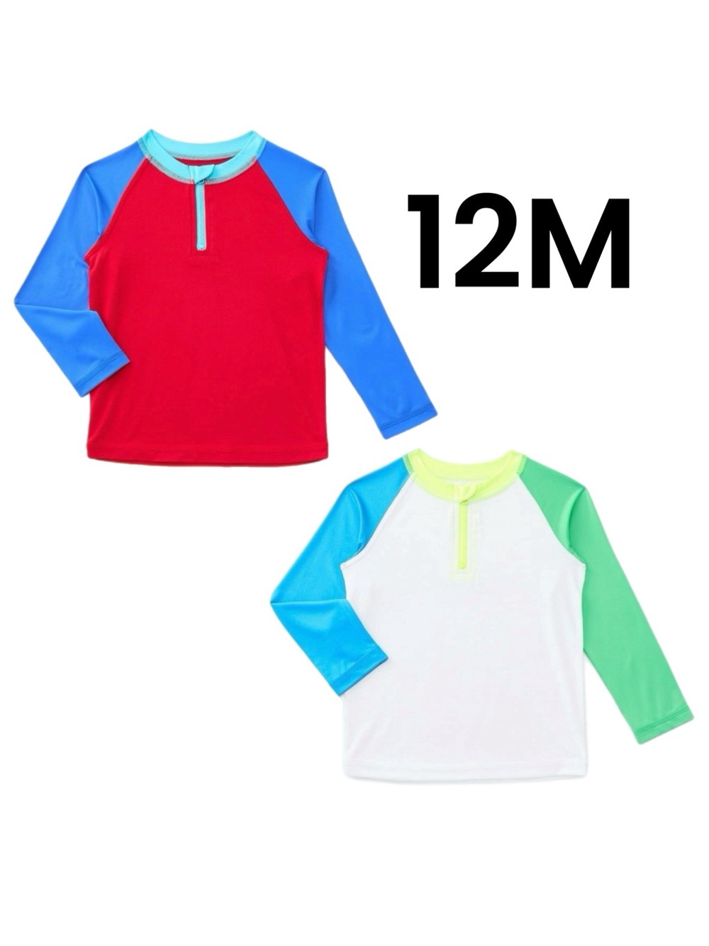 (2) Wonder Nation Baby Boys Long-Sleeve Rash Guard